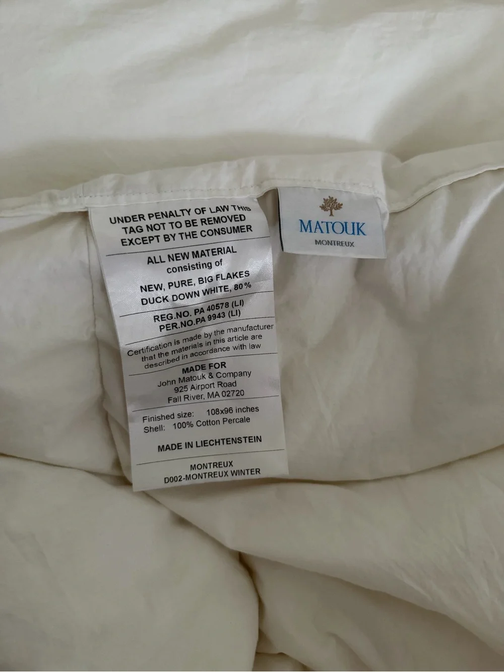 Matouk Montreux Down Comforter